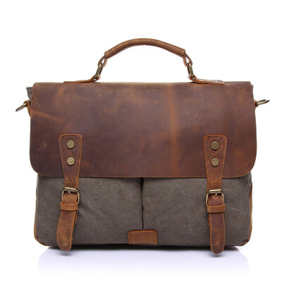 Tailored Retro Canvas with the first layer of leather men shoulder bag hand briefcase
Tailored Retro Canvas with the first layer of leather men shoulder bag hand briefcase