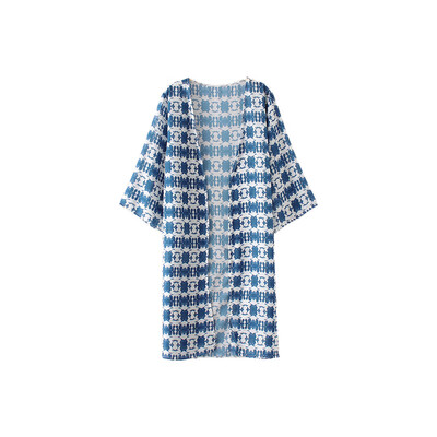 Women Chiffon Beach Cover Ups Print Split Hem Open Front Three Quarter Sleeves Bikini Cover Kimono Beachwear Blue
Women Chiffon Beach Cover Ups Print Split Hem Open Front Three Quarter Sleeves Bikini Cover Kimono Beachwear Blue