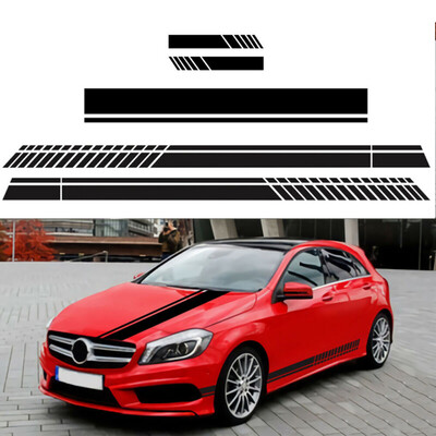 5Pcs Car Side Door Body Hood Rearview Mirror Decal Stripes Sticker Racing Decals