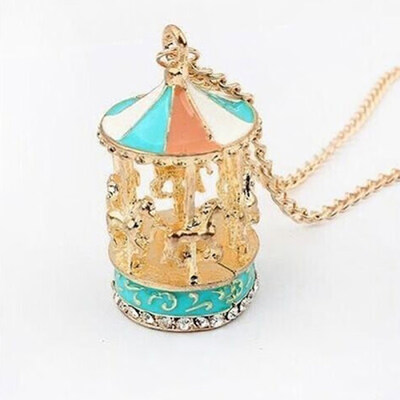 Sweet Enamel Carousel Merry Go Round Horse Charm Pendant Sweater Chain Necklace
Sweet Enamel Carousel Merry Go Round Horse Charm Pendant Sweater Chain Necklace