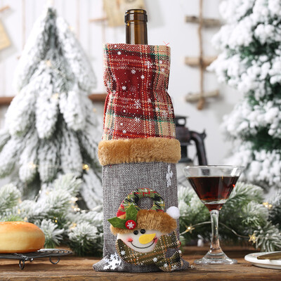 Toponeto Christmas Ornaments Wine Bottle Set Plaid Linen Bottle Decorated Champagne Bag
Toponeto Christmas Ornaments Wine Bottle Set Plaid Linen Bottle Decorated Champagne Bag