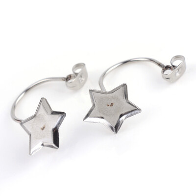 304 Stainless Steel Ear Nut Earring Backs with Star Trays Stainless Steel Color Tray 8x95mm 25x12mm Hole 1mm
304 Stainless Steel Ear Nut Earring Backs with Star Trays Stainless Steel Color Tray 8x95mm 25x12mm Hole 1mm