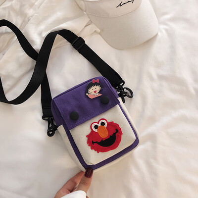 Simple&versatile fashion contrast color shoulder Messenger bag female 2019 new casual cute cartoon sesame street canvas bag
Simple&versatile fashion contrast color shoulder Messenger bag female 2019 new casual cute cartoon sesame street canvas bag