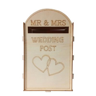 DIY Wooden Wedding Mailbox Post Box with Lock Rustic Hollow Gift Card Holder for Reception Wedding Anniversary Party Decoration
DIY Wooden Wedding Mailbox Post Box with Lock Rustic Hollow Gift Card Holder for Reception Wedding Anniversary Party Decoration