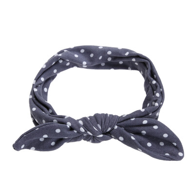 Baby Kids Girls Dots Printed Bowknot Headband Turban Stretchable Hairband