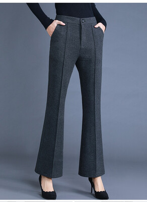 Casual pants women 2018 autumn winter new thick woolen pants Korean version of high waist show thin broad leg micro pants women
Casual pants women 2018 autumn winter new thick woolen pants Korean version of high waist show thin broad leg micro pants women
