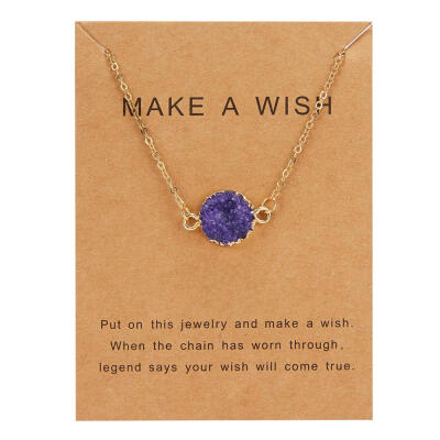 Rinhoo 8 Colors Moon Shape Druzy Necklace Fashion Resin Faux Stone Necklace Gold Color Paper Wish Card Jewelry for Women Girls
Rinhoo 8 Colors Moon Shape Druzy Necklace Fashion Resin Faux Stone Necklace Gold Color Paper Wish Card Jewelry for Women Girls