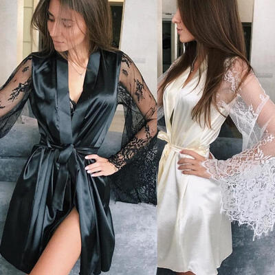 Sexy Large Size Sexy Satin Night Robe Lace Bathrobe Perfect Wedding Bride Bridesmaid Robes Dressing Gown For Women Nightwear
Sexy Large Size Sexy Satin Night Robe Lace Bathrobe Perfect Wedding Bride Bridesmaid Robes Dressing Gown For Women Nightwear