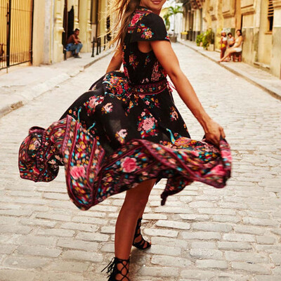 Women Long Boho Maxi Evening Party Dress Chiffon Dress Summer Beach Dresses Sexy 
Women Long Boho Maxi Evening Party Dress Chiffon Dress Summer Beach Dresses Sexy