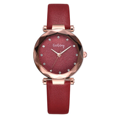 Noble lady loose powder mirror quartz watch diamond luxury PU girl watch