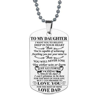 To My Son Daughter I Want You To Believe Love Dad Mom Dog Tag Military Necklace Ball Chain Son Birthday Graduation Gifts
To My Son Daughter I Want You To Believe Love Dad Mom Dog Tag Military Necklace Ball Chain Son Birthday Graduation Gifts