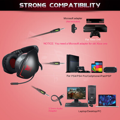 ONIKUMA K7 35mm Gaming Headset for PS4 New Xbox One PC Over Ear Headphones with Dynamic Stereo Subwoofer Noise Cancelling Microph
ONIKUMA K7 35mm Gaming Headset for PS4 New Xbox One PC Over Ear Headphones with Dynamic Stereo Subwoofer Noise Cancelling Microph