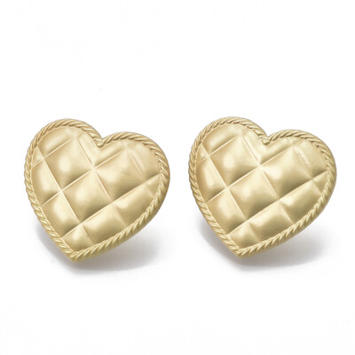 Alloy Stud Earrings with Steel Pin Matte Style Heart Matte Golden 225x245mm Pin 07mm
Alloy Stud Earrings with Steel Pin Matte Style Heart Matte Golden 225x245mm Pin 07mm