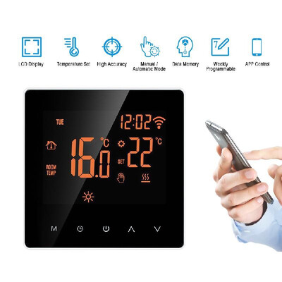 Wi-Fi Smart Thermostat Digital Temperature Controller APP Control LCD Display Touch Screen Week Programmable Electric Floor Heatin
Wi-Fi Smart Thermostat Digital Temperature Controller APP Control LCD Display Touch Screen Week Programmable Electric Floor Heatin