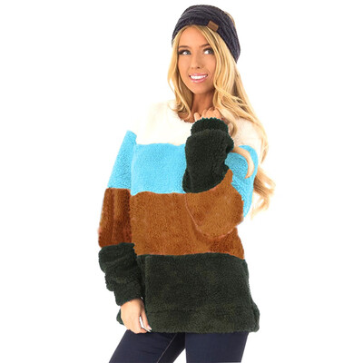 Tailored Womens Casual Long Sleeve Color Block Pullover Sweatshirt Fuzzy Fleece Tops
Tailored Womens Casual Long Sleeve Color Block Pullover Sweatshirt Fuzzy Fleece Tops