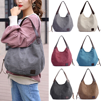 Fashion Women Vintage Canvas Handbags Shoulder Bags Large Capacity Multi-Pockets Casual Ladies Totes
Fashion Women Vintage Canvas Handbags Shoulder Bags Large Capacity Multi-Pockets Casual Ladies Totes