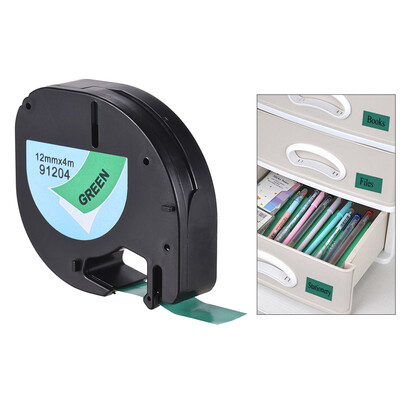 Labeling Tape 91204 Plastic Self-Adhesive Refills Black Print on Green 12 Inch 13 Feet 12mm 4m for DYMO LT-100H Label Maker
Labeling Tape 91204 Plastic Self-Adhesive Refills Black Print on Green 12 Inch 13 Feet 12mm 4m for DYMO LT-100H Label Maker