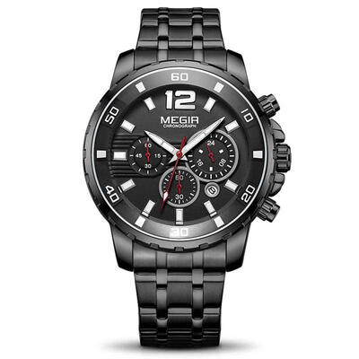 MEGIR 2068 Chronograph Quartz Watch Sports Business Wristwatch With Stainless Steel Strap For Men
MEGIR 2068 Chronograph Quartz Watch Sports Business Wristwatch With Stainless Steel Strap For Men