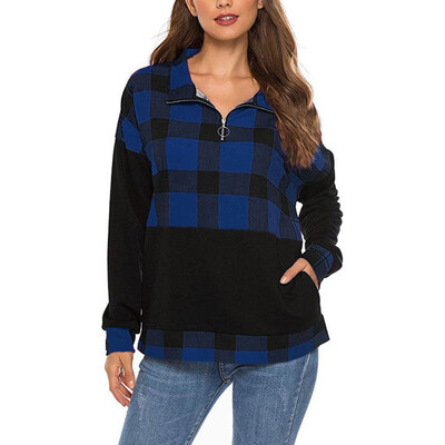 Gobestart Womens Zipper Color Block Plaid Shirt Elbow Patches Pullover Sweatshirt Top
Gobestart Womens Zipper Color Block Plaid Shirt Elbow Patches Pullover Sweatshirt Top