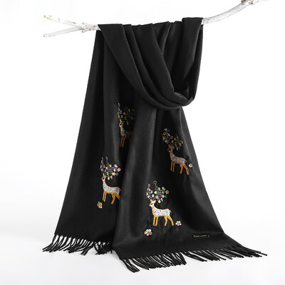 New double-headed sika deer multicolored yarn embroidery solid color light thorn wool imitation cashmere scarf female warm shawl wholesale
New double-headed sika deer multicolored yarn embroidery solid color light thorn wool imitation cashmere scarf female warm shawl wholesale