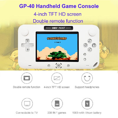 GP40 Nostalgic Handheld Game Console Joystick Console Built-in 208 NES Games 40 Inch TFT HD Screen Children Birthday Gift
GP40 Nostalgic Handheld Game Console Joystick Console Built-in 208 NES Games 40 Inch TFT HD Screen Children Birthday Gift