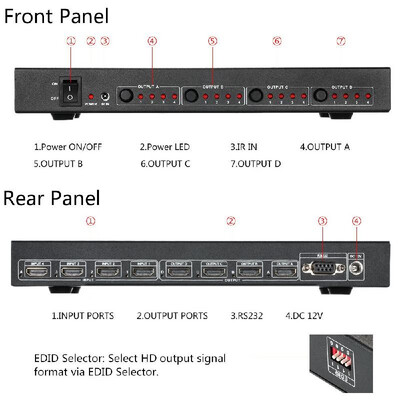 HDM-944 HD Matrix 4 4 Switch Adapter 4 Inputs 4 Outputs Support UHD 4K 3D for PS4 PS3 Blue-Ray DVD player to HD Monitor
HDM-944 HD Matrix 4 4 Switch Adapter 4 Inputs 4 Outputs Support UHD 4K 3D for PS4 PS3 Blue-Ray DVD player to HD Monitor