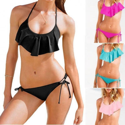 Fashion Sexy Women Bikini Set Halter Push-up Padded Bra Flouncing Beachwear Bathing Suit Swimsuit Falbala Swimwear
Fashion Sexy Women Bikini Set Halter Push-up Padded Bra Flouncing Beachwear Bathing Suit Swimsuit Falbala Swimwear