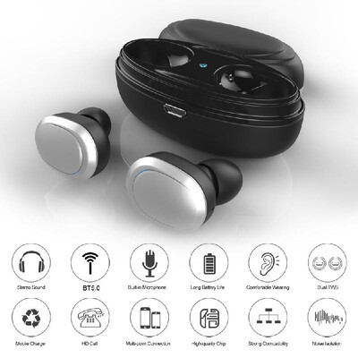 T12 TWS Earbuds True Wireless Bluetooth 50 Headphones In-ear Stereo Music Headsets Invisible Earphone Hands-free with Microphone
T12 TWS Earbuds True Wireless Bluetooth 50 Headphones In-ear Stereo Music Headsets Invisible Earphone Hands-free with Microphone