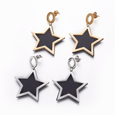 304 Stainless Steel Stud Earrings with Plastic Star Mixed Color 47mm Pendant 34x355x2mm Pin 08mm
304 Stainless Steel Stud Earrings with Plastic Star Mixed Color 47mm Pendant 34x355x2mm Pin 08mm