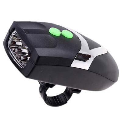 Bicycle Lamp LED Head Light Front with Horn Bell Headlight Lamps
