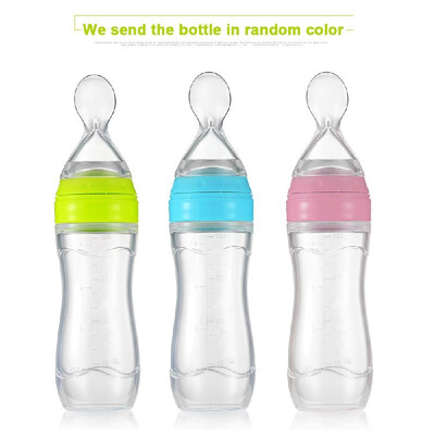Baby Toddler Leak-proof Food Dispensing Spoon Juice Cereal Feeding Bottle 120ml