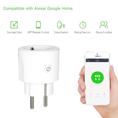 Smart Wi-Fi Plug Voice Control Compatible with Alexa Google Home APP Remote Control Schedule Function Smart In-wall Socket Outlet