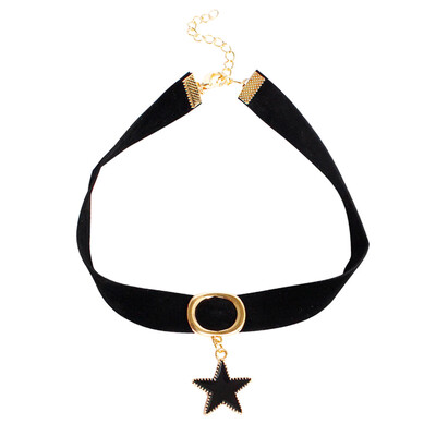 New Popular Black Chokers Round Pentagram Choker Necklace Fashion pendant collar Jewelry Women 
New Popular Black Chokers Round Pentagram Choker Necklace Fashion pendant collar Jewelry Women