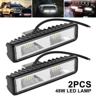 2PCS 48W 16LED 6000K Car SUV Flood Beam Work Light Driving Fog Aluminum Lamp Bar
2PCS 48W 16LED 6000K Car SUV Flood Beam Work Light Driving Fog Aluminum Lamp Bar