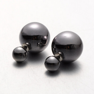 Electroplated Plastic Pearl Ball Stud Earrings Gray 8155mm Pin 08mm 
Electroplated Plastic Pearl Ball Stud Earrings Gray 8155mm Pin 08mm