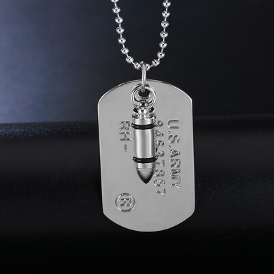 Sale Men Military Army Bullet Pendant Necklace Dog Tags Male Chain Pendant Necklace Jewelry Gift Drop Shipping
Sale Men Military Army Bullet Pendant Necklace Dog Tags Male Chain Pendant Necklace Jewelry Gift Drop Shipping