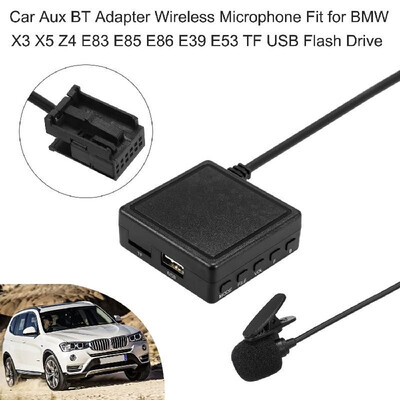 Car Aux BT Adapter Wireless Microphone Replacement for BMW X3 X5 Z4 E83 E85 E86 E39 E53 TF USB Flash Drive
Car Aux BT Adapter Wireless Microphone Replacement for BMW X3 X5 Z4 E83 E85 E86 E39 E53 TF USB Flash Drive