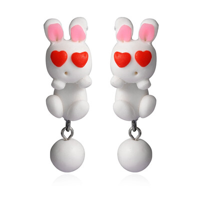 Lovely Design Handmade Polymer Clay Cute Rabbit Dangle Stud Earrings with Iron Pins White 43x13mm Pin 08mm
Lovely Design Handmade Polymer Clay Cute Rabbit Dangle Stud Earrings with Iron Pins White 43x13mm Pin 08mm