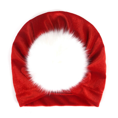 2 Styles New Baby Girl Boy Newborn Baby India Hat Infants Soft Solid Flower Cap Raccoon Fur Pompom Beanie Hat