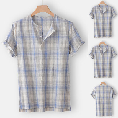 Toponeto Fashion Mens Casual Button Hawaii Plaid Print Beach Short Sleeve Top Blouse
Toponeto Fashion Mens Casual Button Hawaii Plaid Print Beach Short Sleeve Top Blouse