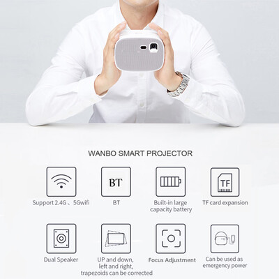 WANBO S5 Mini DLP Projector Portable Video Projector Home Theater Dual Band WiFi Android 50 Dual 5W Speaker Full HD Projector
WANBO S5 Mini DLP Projector Portable Video Projector Home Theater Dual Band WiFi Android 50 Dual 5W Speaker Full HD Projector