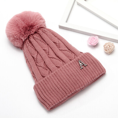 Tailored Fashion Womens Winter Collar Plus Wild Thick knit Warm Hat