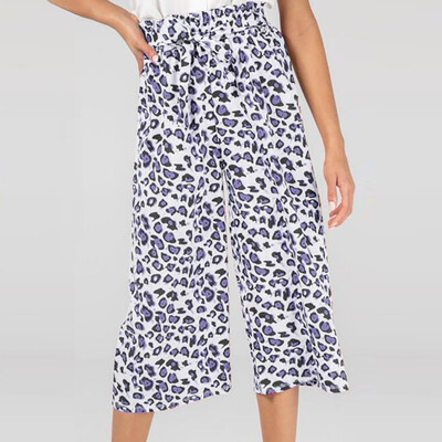Tailored Women Casual Elastic Band Belt Leopard Print Lady Calf-Length Wide Leg Pants
Tailored Women Casual Elastic Band Belt Leopard Print Lady Calf-Length Wide Leg Pants