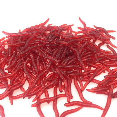 Saidsome 100Pcs Fishing Bait Soft Lure Belly Chest Fork Dice Simulation Earthworm fishing bait fishing lure