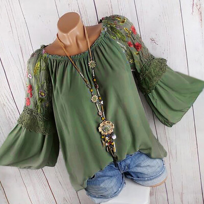 Nomeni Fashion Women O-Neck Blouse Floral Embroidery Lace Flare Sleeve T-shirt Tops
Nomeni Fashion Women O-Neck Blouse Floral Embroidery Lace Flare Sleeve T-shirt Tops