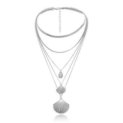 New Bohemian Three Layers of Shell Pendant Necklace Natural Shell Gold Cowrie Women Cowry Seashell Necklace Jewelry 2019 CZ