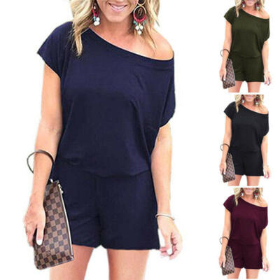 Women Single Shoulder Casual Playsuit Ladies Summer Beach Plain Shorts Jumpsuit
Women Single Shoulder Casual Playsuit Ladies Summer Beach Plain Shorts Jumpsuit