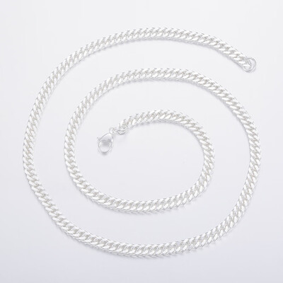 304 Stainless Steel Curb Chain Necklace Making with Lobster Claw Clasps Faceted Silver 2362"60cm 5mm
304 Stainless Steel Curb Chain Necklace Making with Lobster Claw Clasps Faceted Silver 2362"60cm 5mm