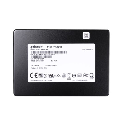 Micron 1100 Series 256GB 25" Internal Solid State Drive SSD SATA 6Gbps 530 MBs Maximum Read Transfer Rate MTFDDAK256TBN-1AR1ZABY
Micron 1100 Series 256GB 25" Internal Solid State Drive SSD SATA 6Gbps 530 MBs Maximum Read Transfer Rate MTFDDAK256TBN-1AR1ZABY
