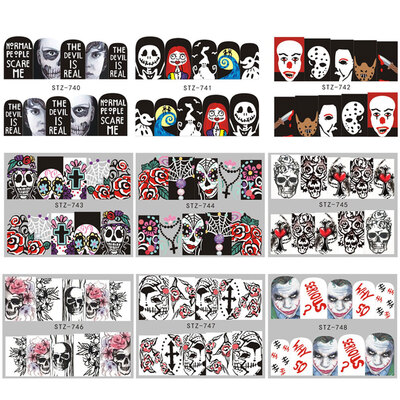 25 Sheetsset Halloween Nail Sticker Tatoos Black White Skull Element Halloween Nail Wrap Decal
25 Sheetsset Halloween Nail Sticker Tatoos Black White Skull Element Halloween Nail Wrap Decal